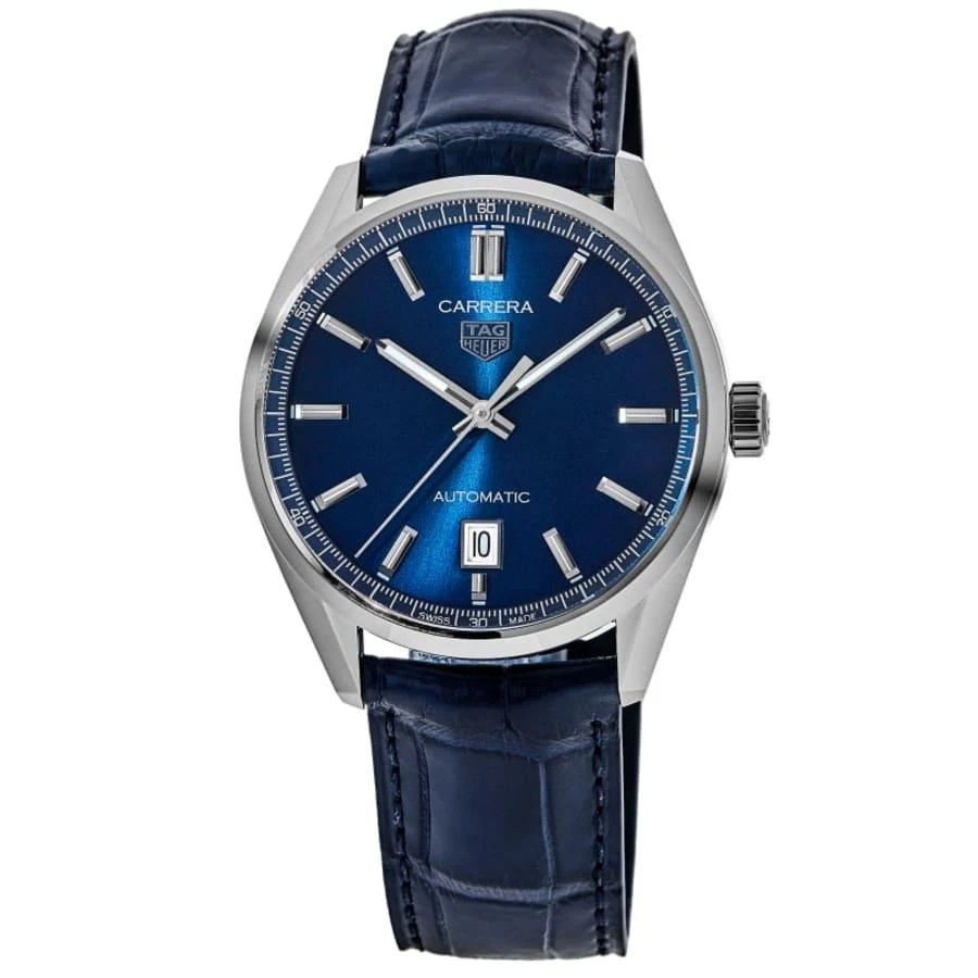 TAG Heuer Carrera Calibre 5 39mm Automatic Blue Dial Leather Strap Men's Watch 1