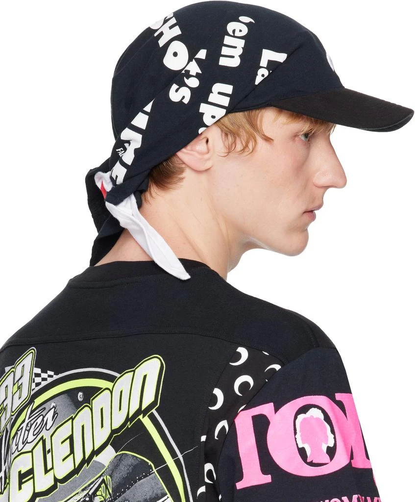 MARINE SERRE Black & White Regenerated Graphic T-Shirts Veiled Cap 3