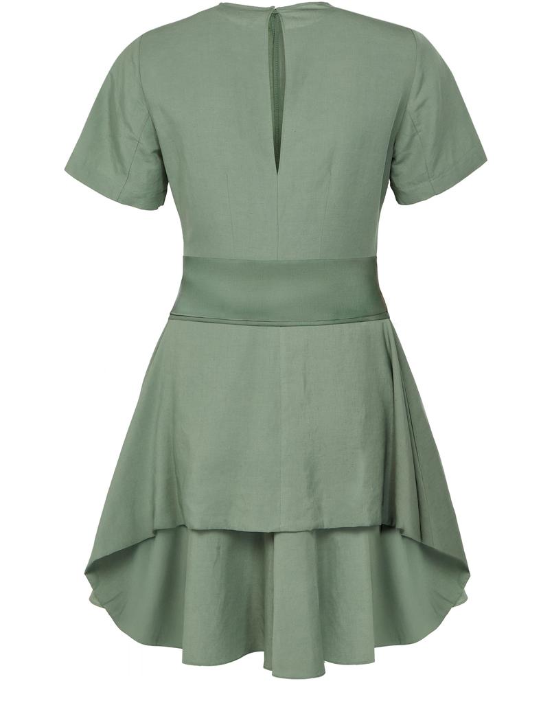 ワンピース LOEWE PEBBLE DRESS IN VISCOSE AND LINEN Pebble dress in viscose and linen Brown - LOEWE