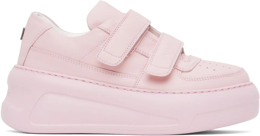 Acne Studios Pink Velcro Strap Platform Sneakers 1