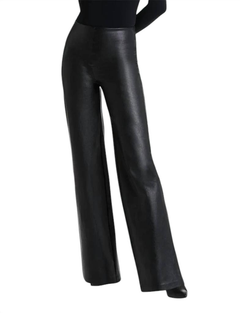 Commando Faux Leather Wide Leg Pant In Black