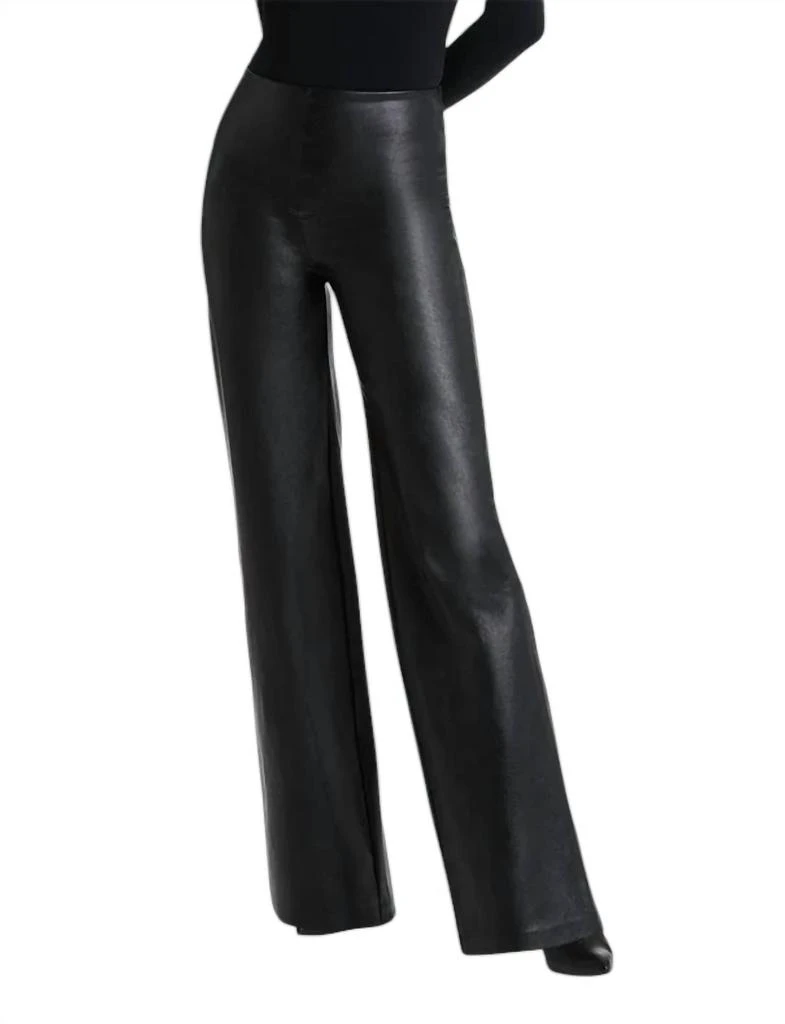 Commando Faux Leather Wide Leg Pant In Black 1