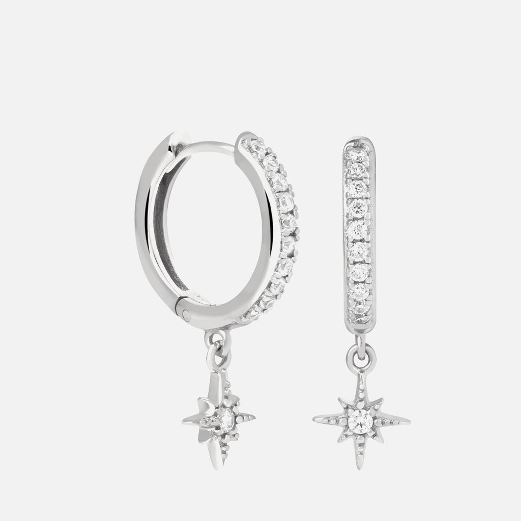 ASTRID & MIYU Astrid & Miyu Rhodium-Plated Star Huggies