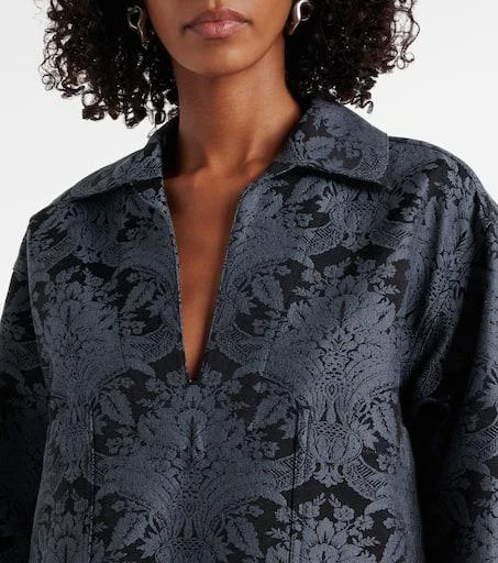 Max Mara Anemone wool-blend jacquard shirt 4