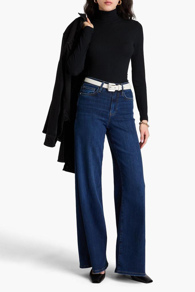 FRAME Ribbed modal-blend jersey turtleneck top