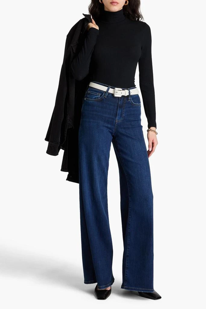 FRAME Ribbed modal-blend jersey turtleneck top 2