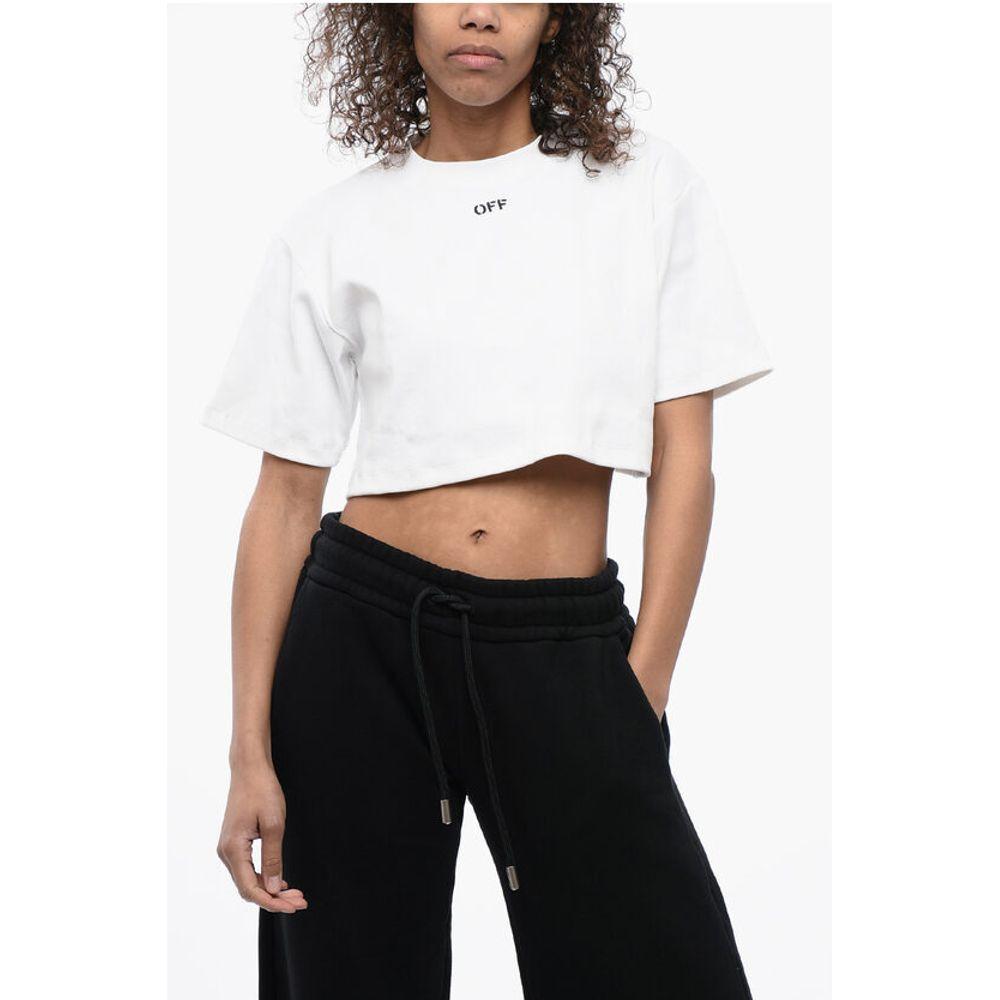 【関税&送料込】Off-White Black Cropped T-Shirt With Logo Off White Off-White™ Black cropped T-shirt with logo