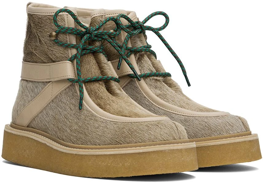 Kenzo Beige Kenzo Paris Yuki Pony Leather Boots 4