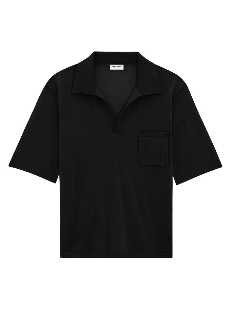 Yves Saint Laurent Cassandre Polo Shirt in Wool 5