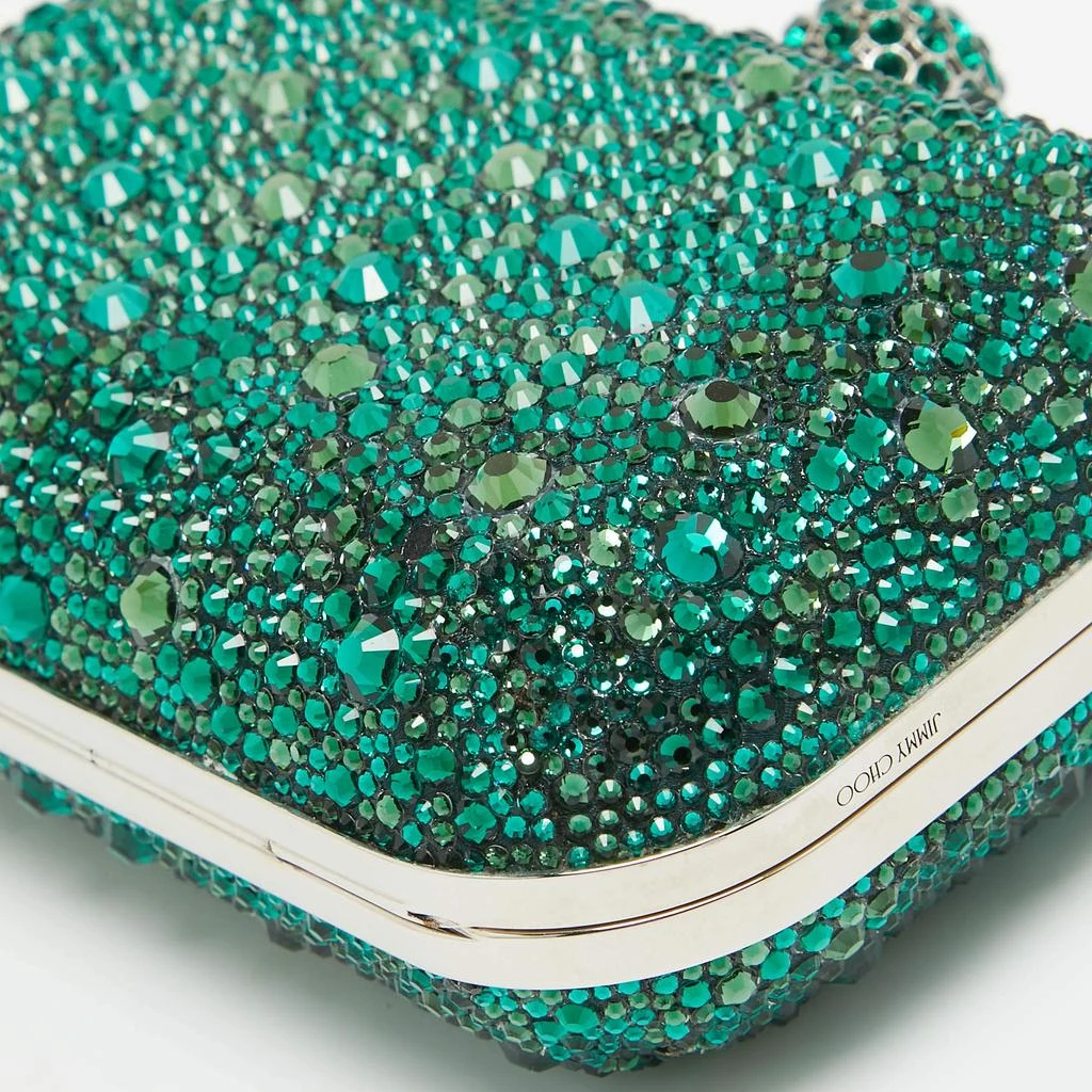 Jimmy Choo Jimmy Choo Emerald Suede Crystal Embellished Cloud Chain Clutch 11