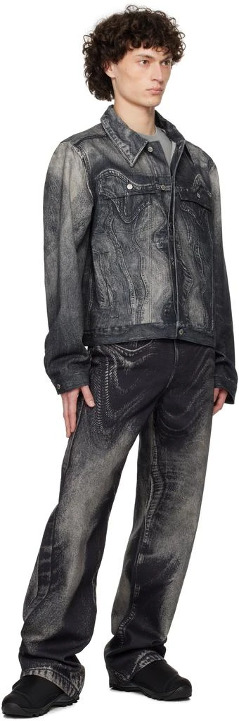 CAMPERLAB Black & Gray Distorted Print Denim Jacket 4