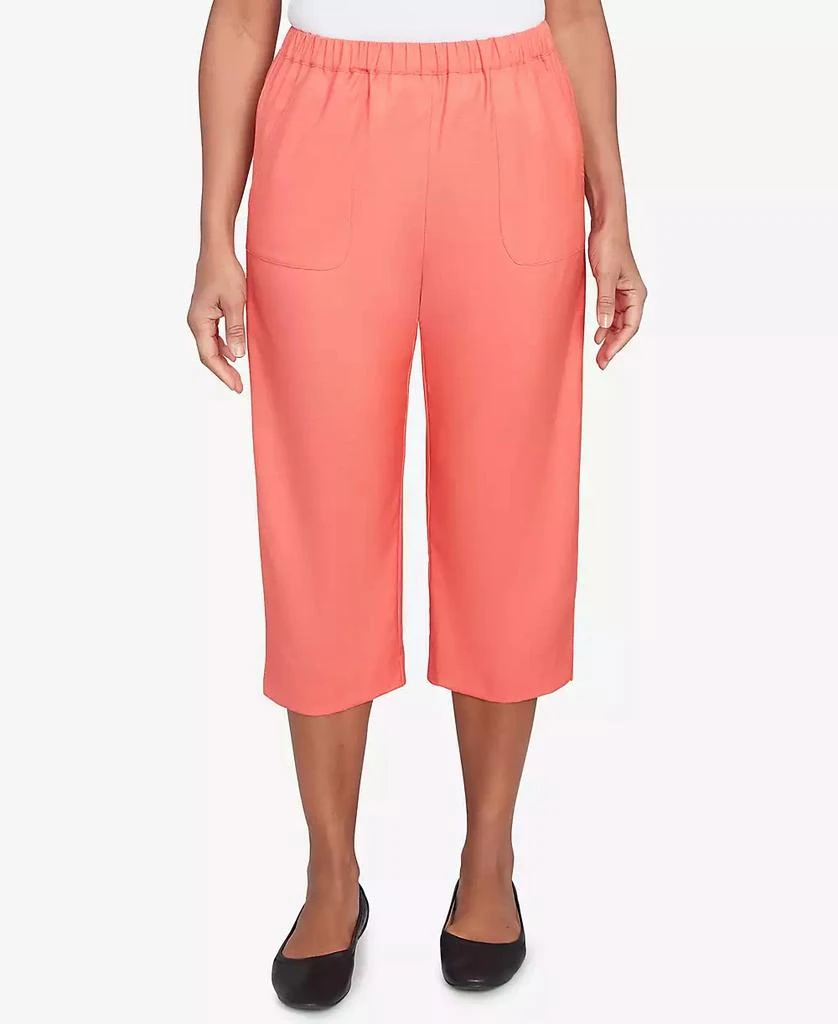 Alfred Dunner Women's Catalina Island Patch Pocket Elastic Waistband Capri Pants 1