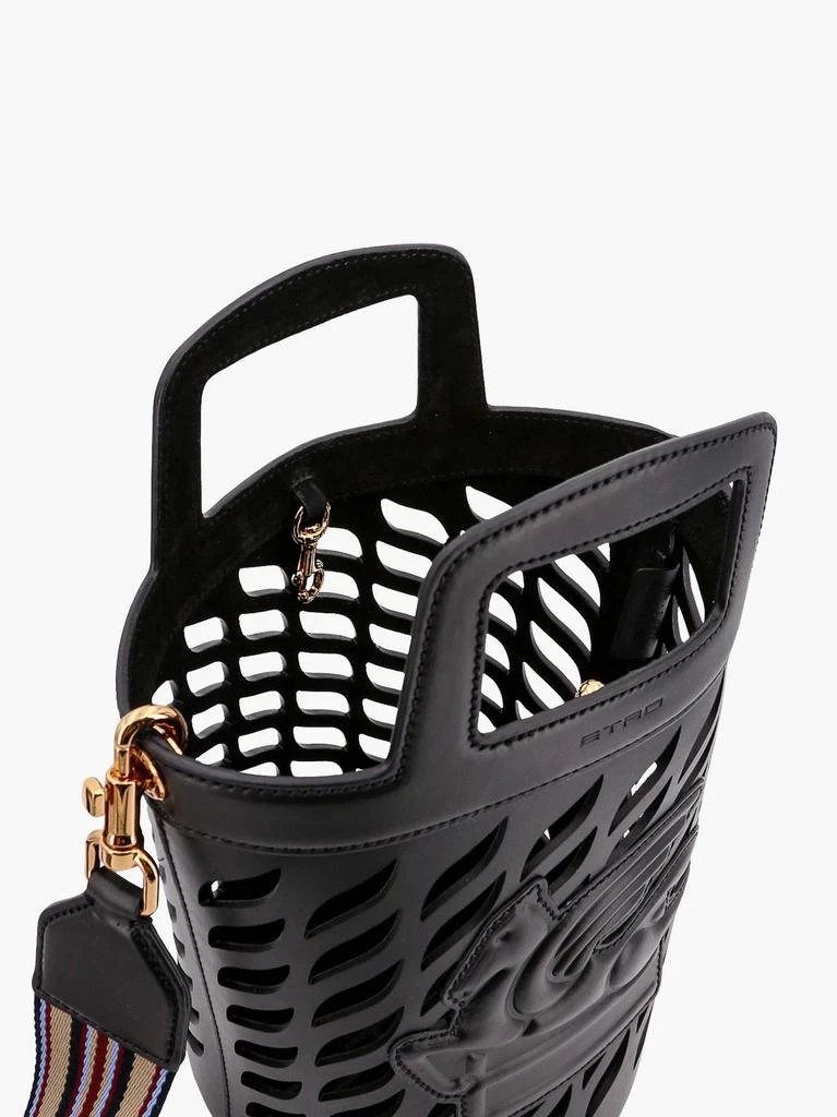 ETRO Perforated leather bucket bag  with shoulder strap 4