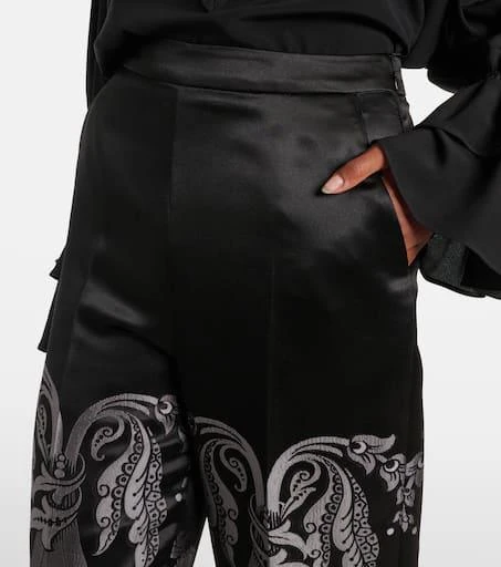 ETRO Printed silk-blend wide-leg pants 4
