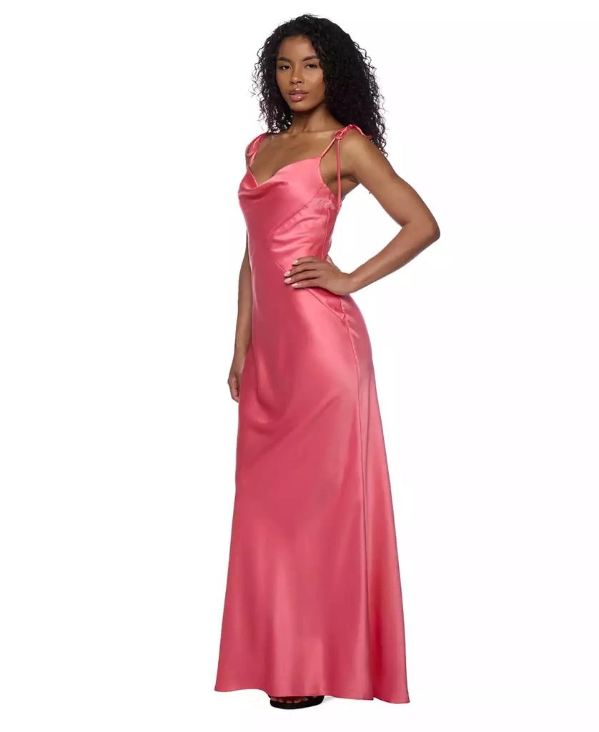Alex & Sophia Juniors' Cowlneck Shoulder-Tie Gown 3