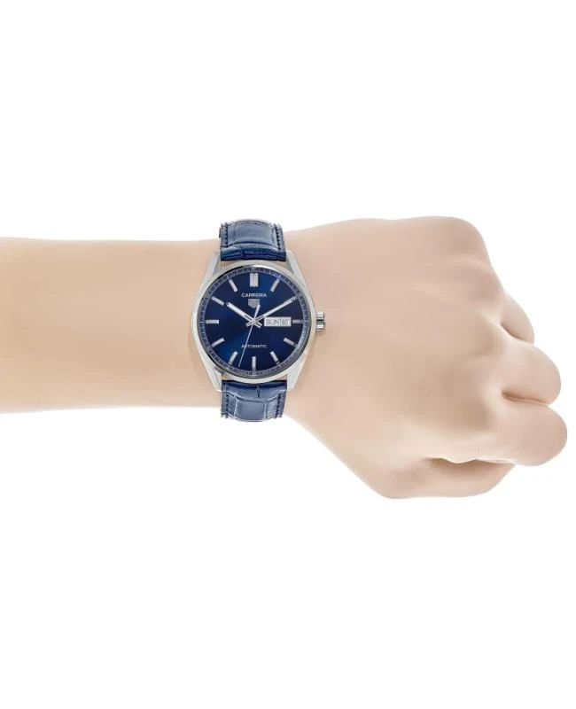TAG Heuer Tag Heuer Carrera Calibre 5 Day-Date Automatic Blue Dial Leather Strap Men's Watch WBN2012.FC6502 4