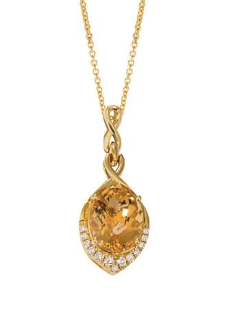 Le Vian Vian  Creme Brulee 4.25 Ct. T.w. Cinnamon Citrine 1 5 Ct. T.w. Nude Diamonds Pendant In 14K Honey Gold 1