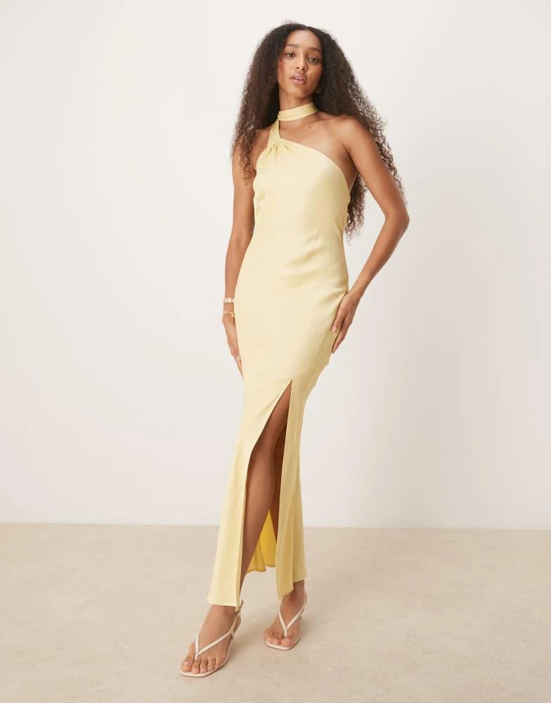 Shop ASOS DESIGN satin tie neck detail maxi slip dress in buttermilk on  Sale at BeyondStyle  Get 70% Off ASOS DESIGN satin tie neck detail maxi slip  dress in buttermilk with