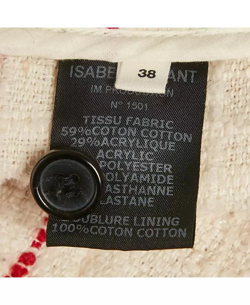 Pre-Owned Isabel Marant Women
s Etoile Cream /red Striped Tweed Glenn Jacket 6