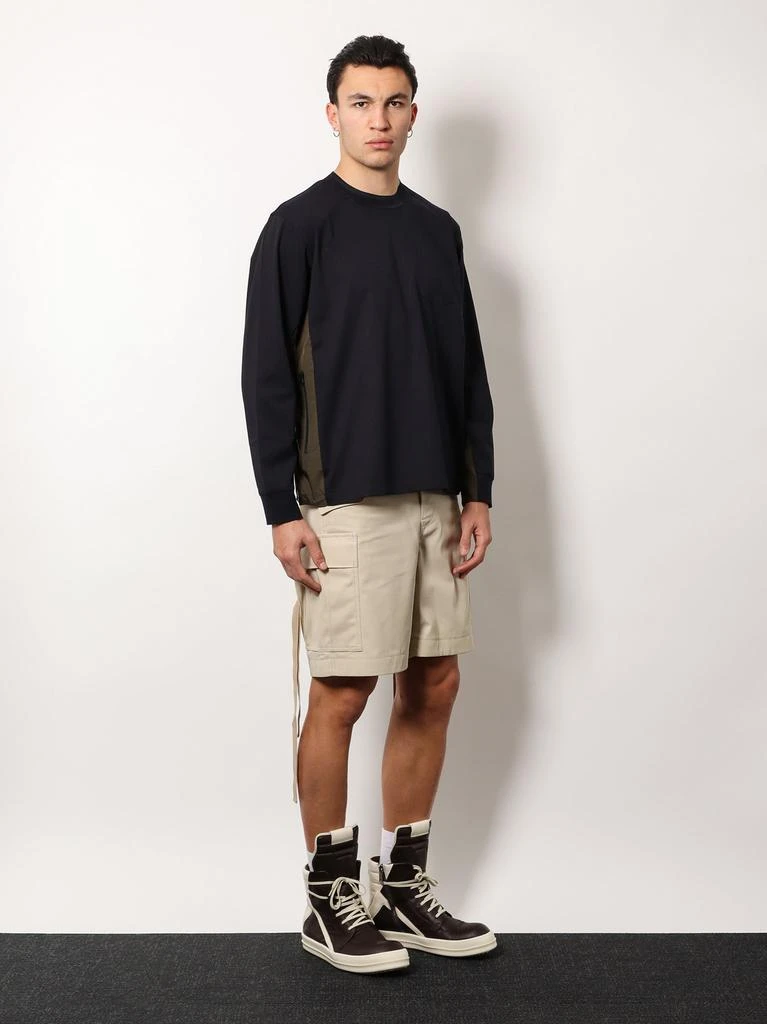 Sacai Cotton t-shirt with nylon insert 2