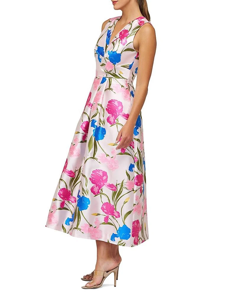 Kay Unger Payton Jacquard Tea-Length Dress 6