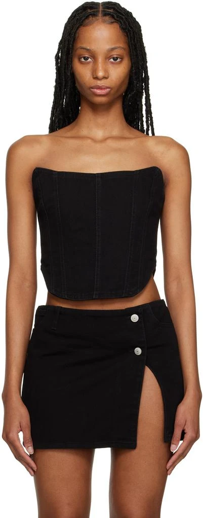 Magda Butrym Black Paneled Denim Corset 1