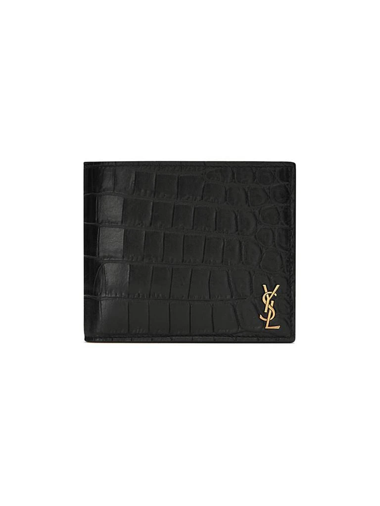 Yves Saint Laurent Crocodile-Embossed Leather Wallet 1