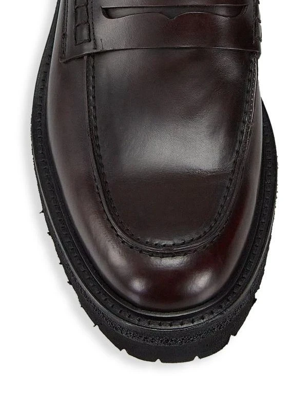 Saks Fifth Avenue COLLECTION Chunky Leather Penny Loafers 4