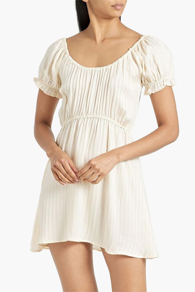 MORGAN LANE Ava ruffled silk-seersucker mini dress