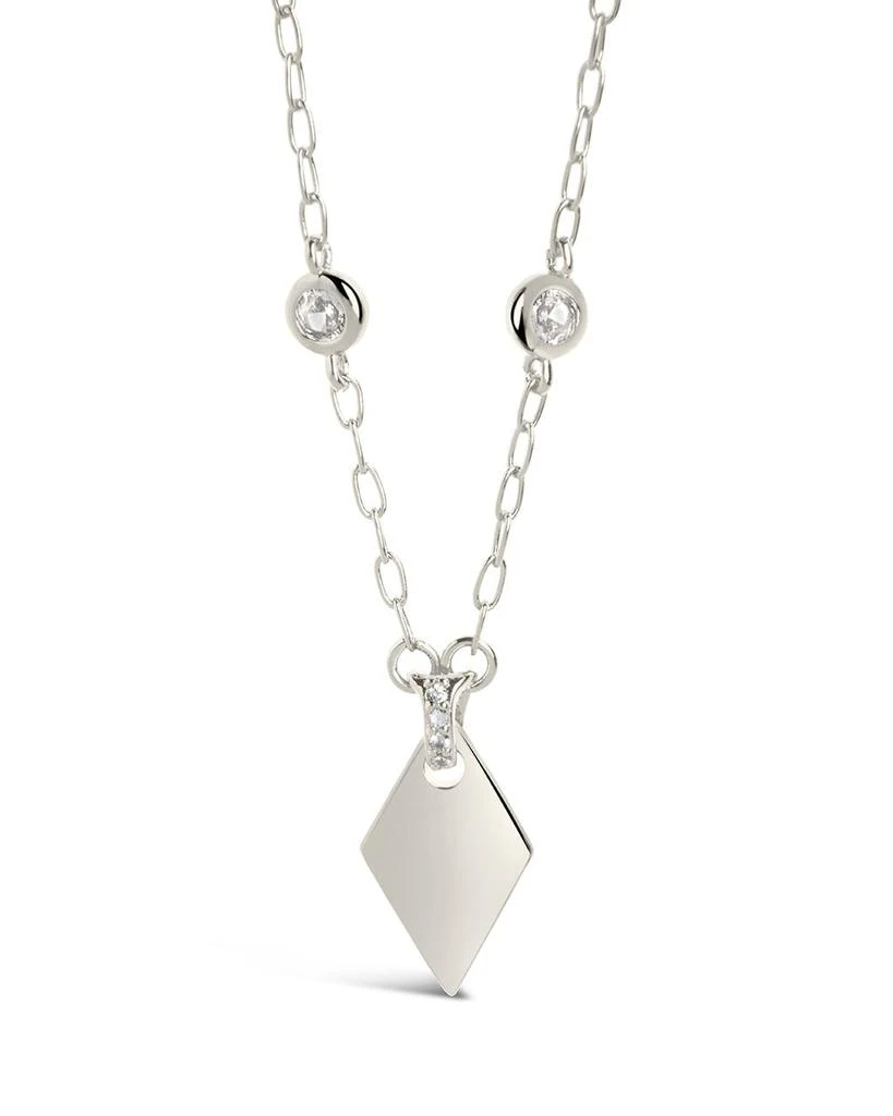 Sterling Forever Louise Stationed CZ & Pointed Pendant Necklace 1