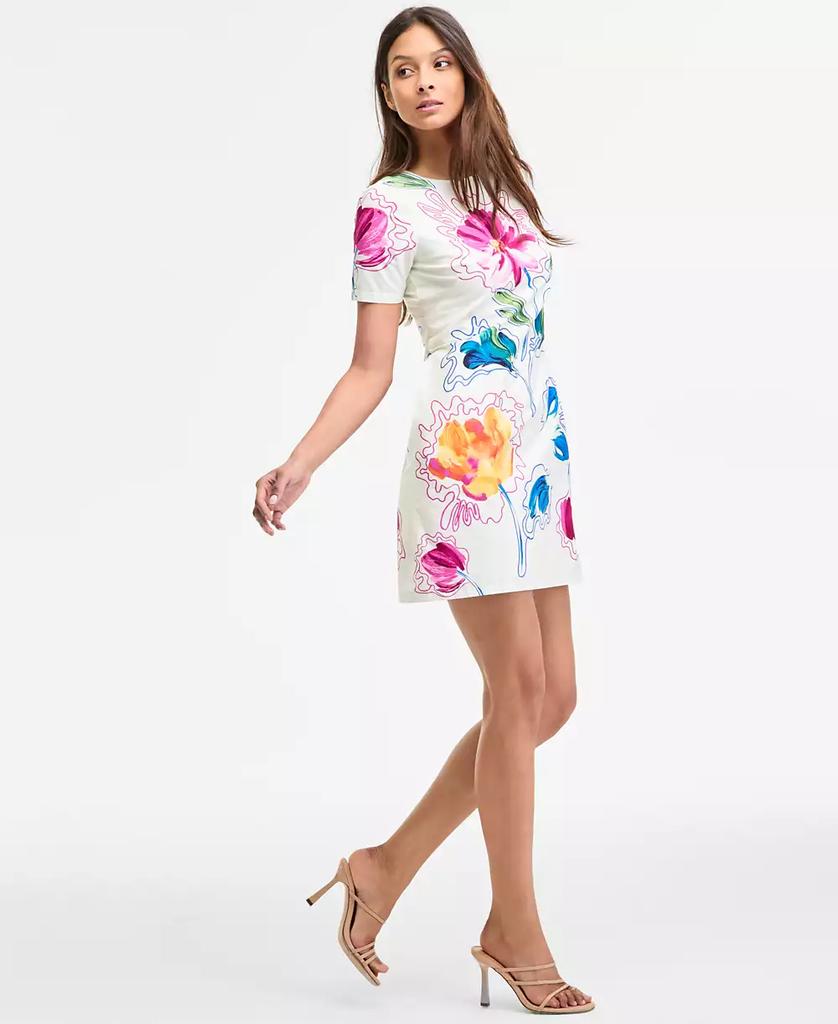 Maggy London Women's Floral-Print Shift Mini Dress