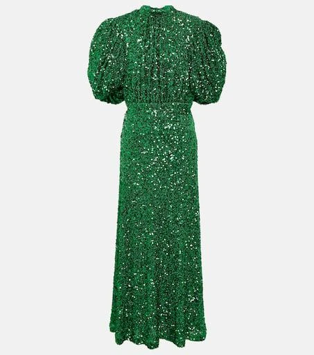 ROTATE Birger Christensen Sequined puff-sleeve maxi dress 1