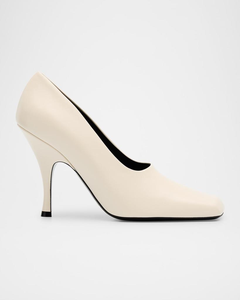 Khaite Mia 45MM Python-Embossed Leather T-Strap Pumps - High