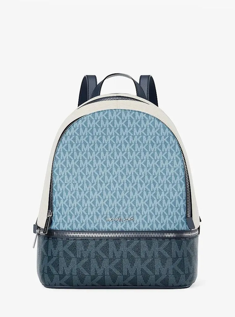 Rhea Medium Color-Block Signature Logo Backpack – On Sale Now with 