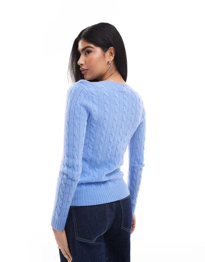 Ralph Lauren Polo Ralph Lauren Julianna wool cable knit jumper in light blue 2