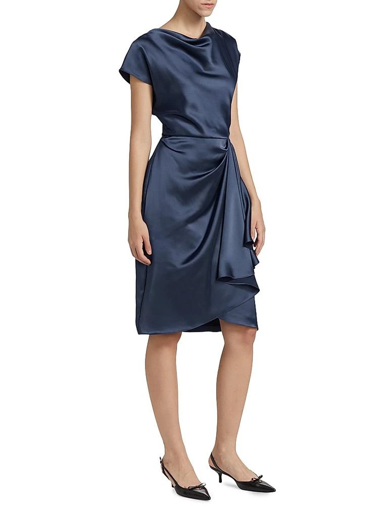 Amsale Draped Satin Cocktail Dress 4