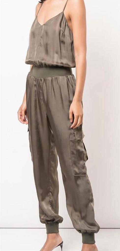 Cinq a Sept Twill Amia Jumpsuit In Olive
