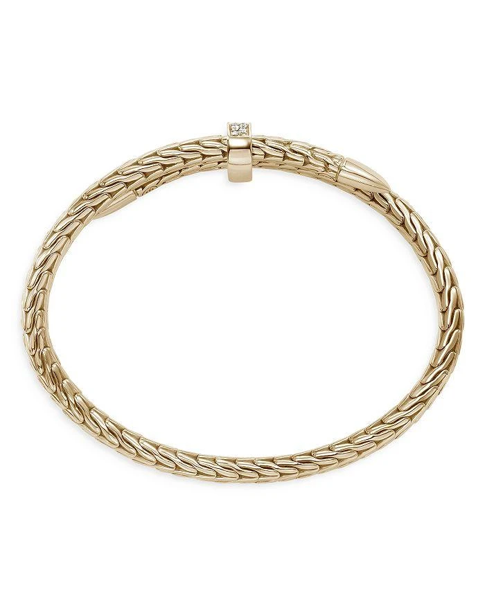 John Hardy 14K Yellow Gold Spear Diamond Woven Cuff Bracelet 4
