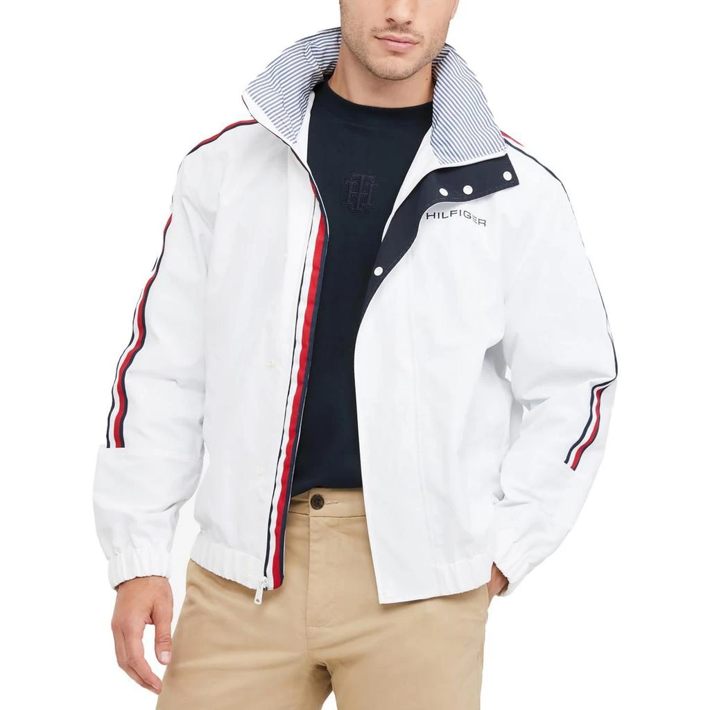 Tommy Hilfiger Tommy Hilfiger Mens Hooded Water Resistant Bomber Jacket 1