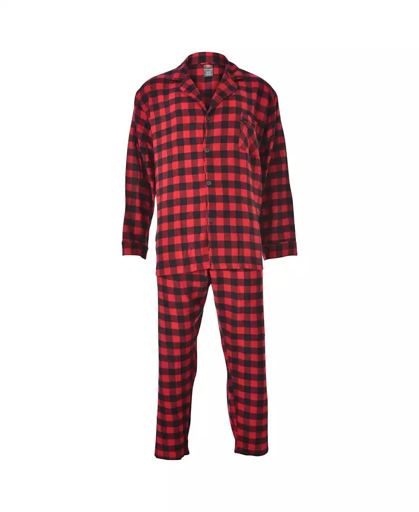 Hanes Hanes Men's Big and Tall Flannel Plaid Pajama Set 1