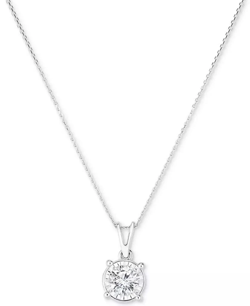 TruMiracle TruMiracle® Diamond Solitaire 18" Pendant Necklace (5/8 ct. t.w.) in 14k White Gold 3