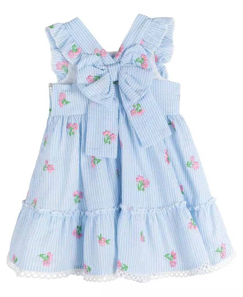 Rare Editions Baby Girls 2-Piece Seersucker Dress with Matching Headband Set 3