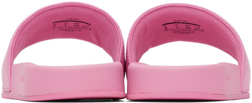 AMIRI Kids Pink Logo Pool Slides
