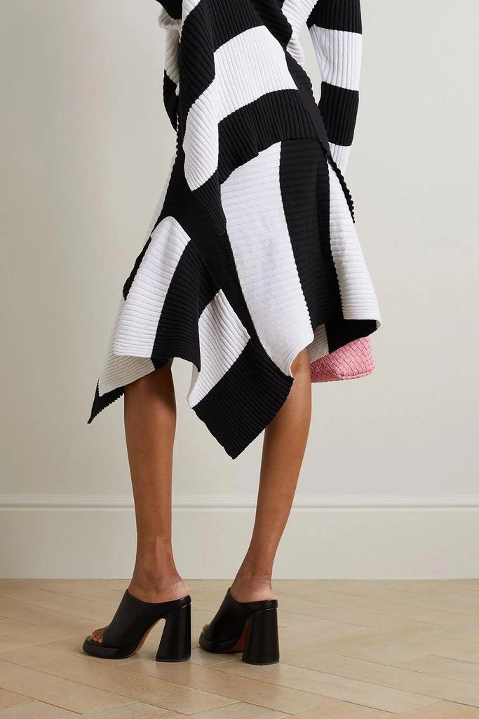 Marques Almeida Asymmetric striped ribbed cotton midi skirt 3