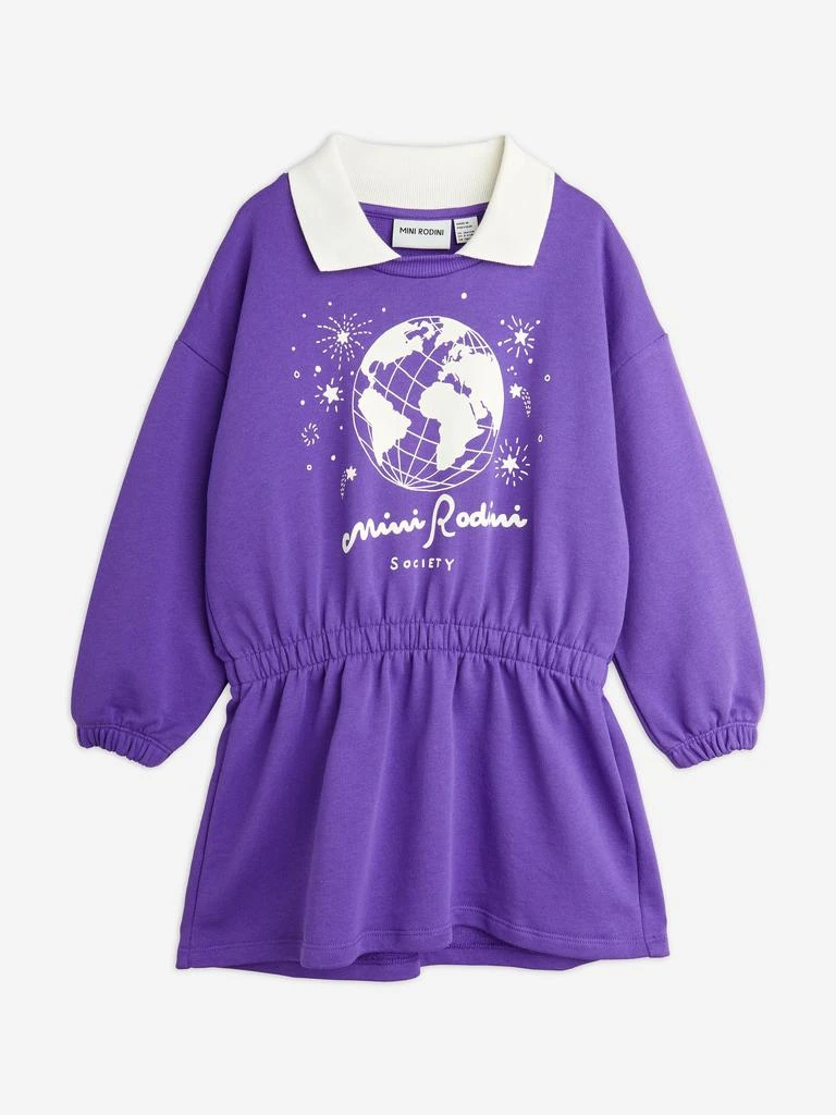 Mini Rodini Mini Rodini Girls Society Sweater Dress in Purple 1