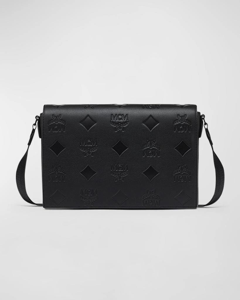MCM Men's Klassik Visetos Monogram Small Leather Messenger Bag 1