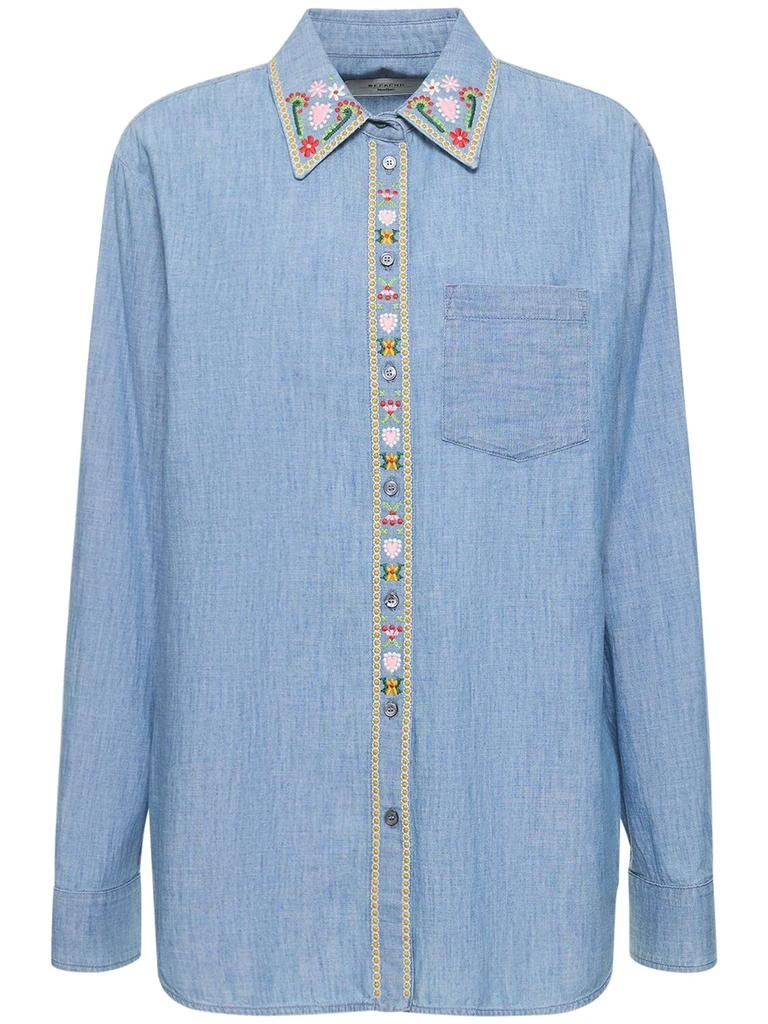 WEEKEND MAX MARA Udine Embellished Denim Shirt 1