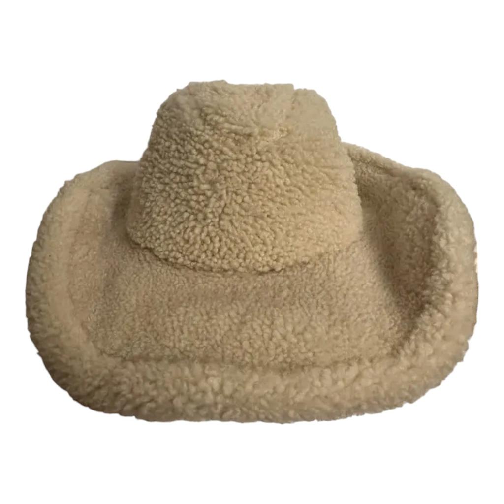 Bally 6302895 Bone Shearling Western Hat