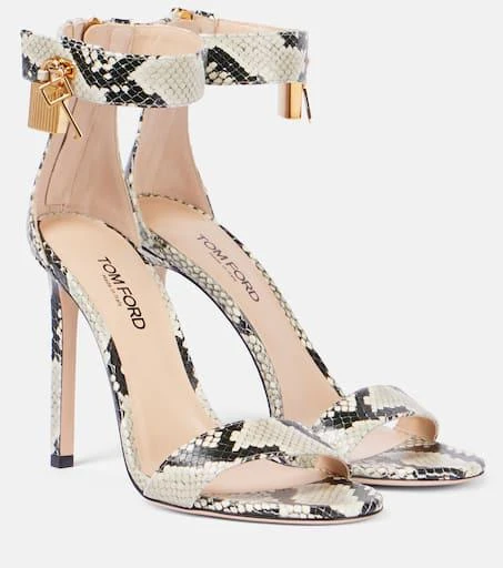Tom Ford Padlock 105 snake-effect leather sandals 1