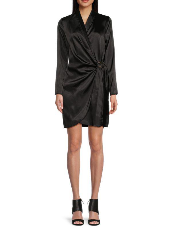 TASH + SOPHIE Satin Mini Wrap Dress